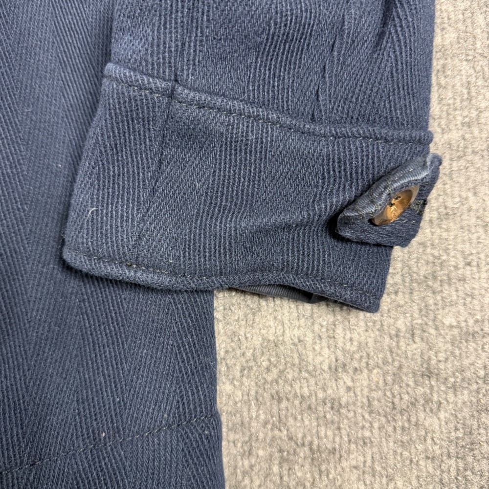 Ruehl No. 925 Hooded Peacoat Wool Blend Navy Blue Size Medium Dark Academia - Picture 11 of 14